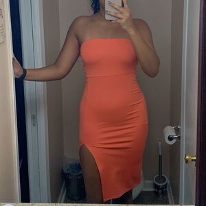 Strapless bodycon dress